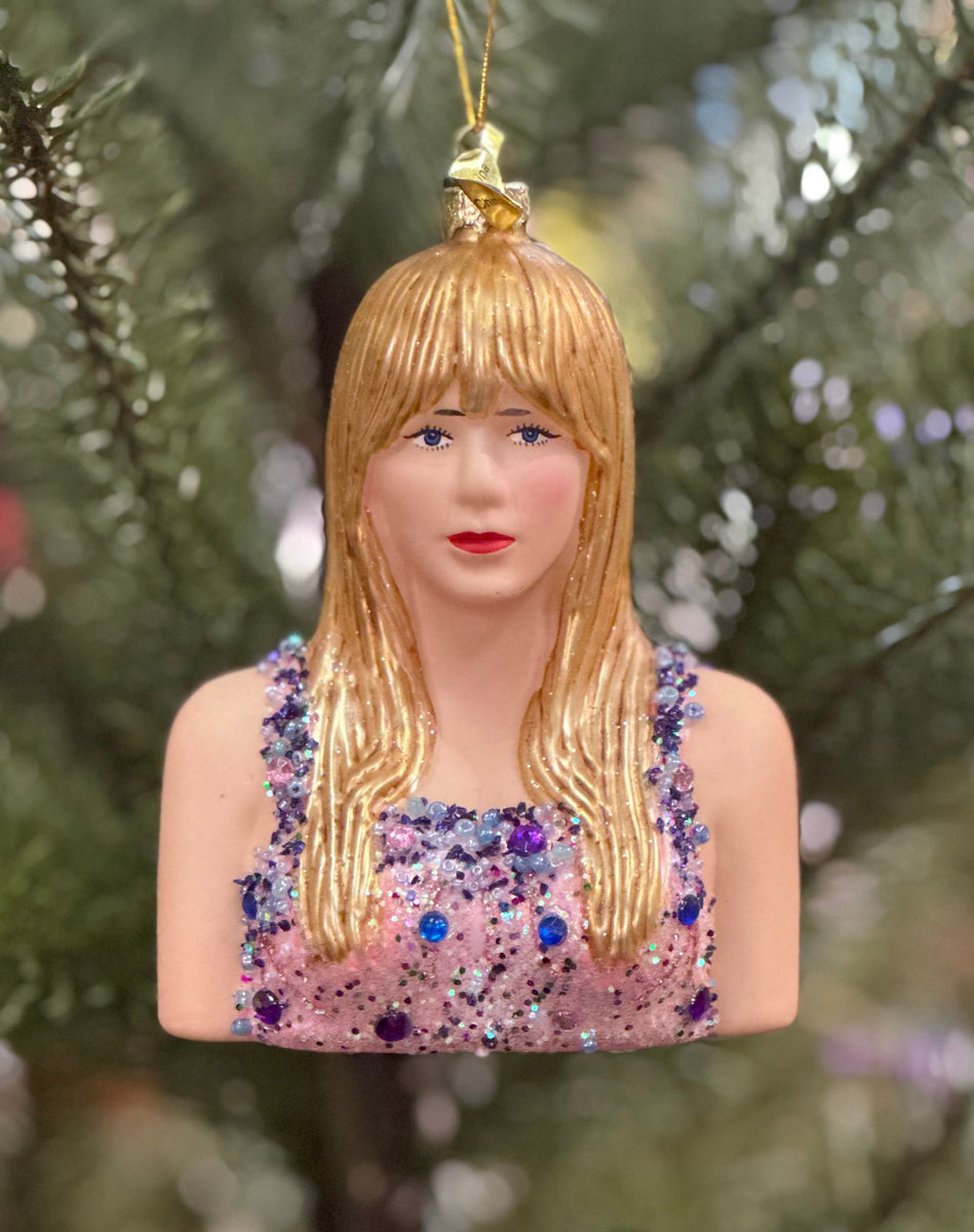 テイラースウィフト　オーナメント Taylor Swift Glass Holiday Cody Foster Ornament – Glow Fish Studios