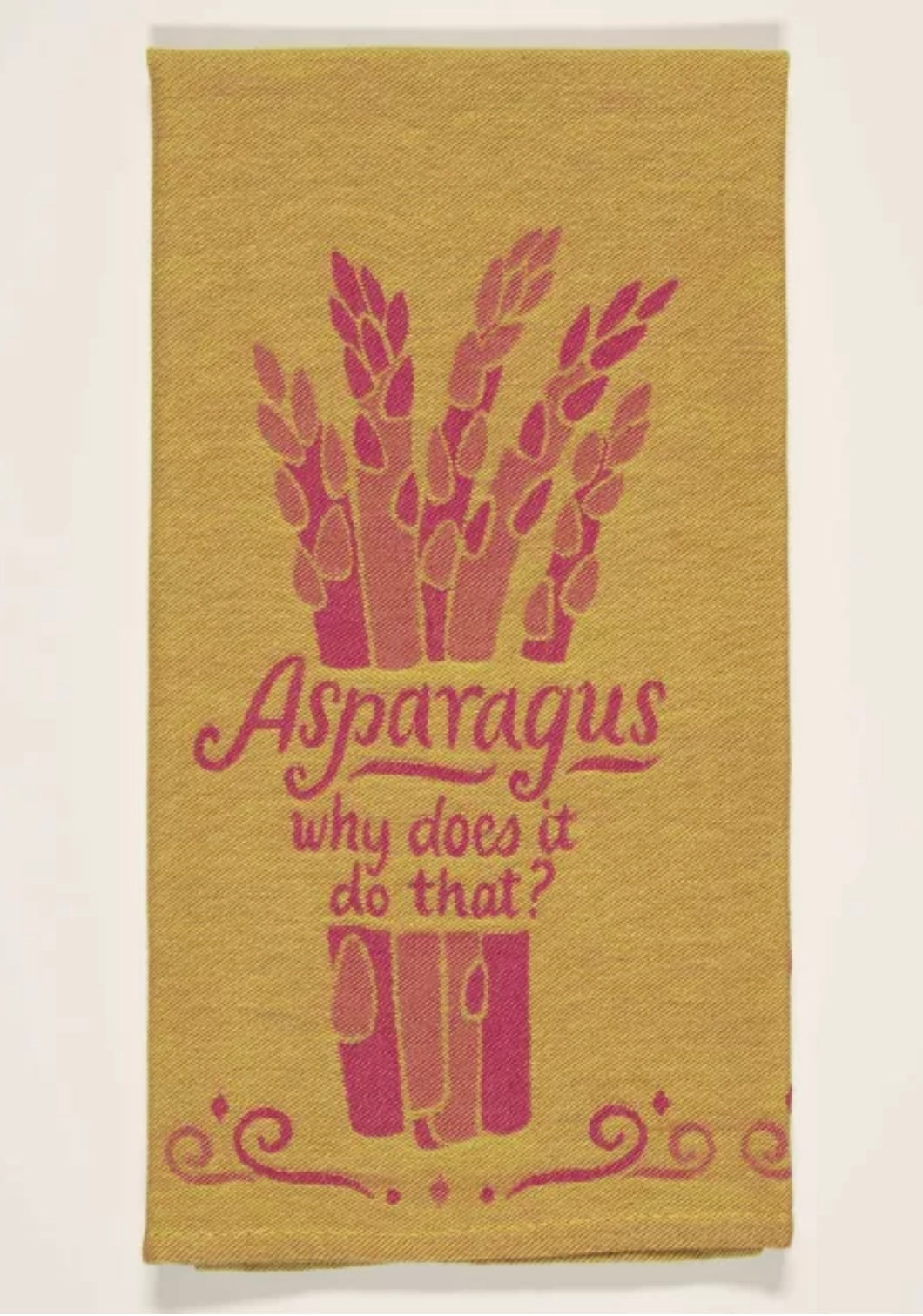 Asparagus. Why Does it Do That Funny Cotton Woven Jacquard Dish Towel Blue Q Socks