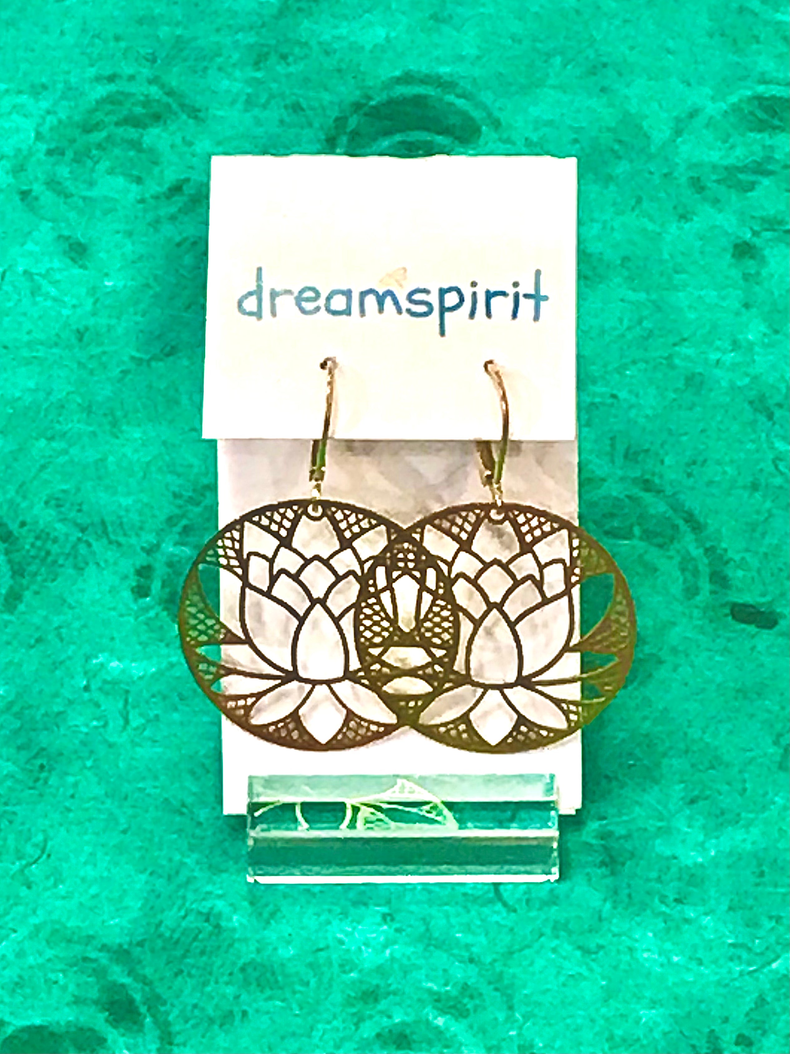 Dream Spirit Brass Lotus Earrings