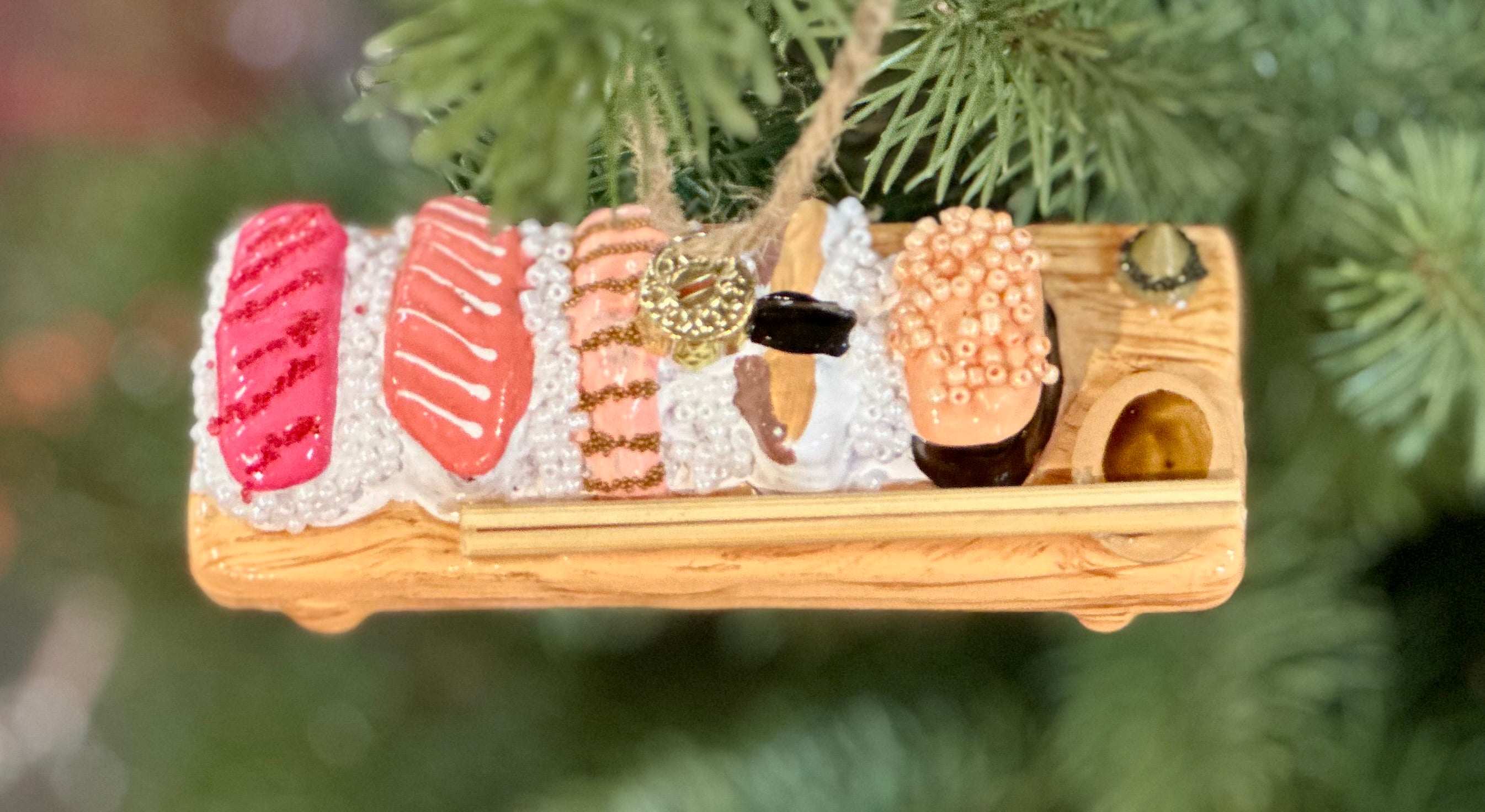 Deluxe Sushi Board Glass Cody Foster Ornament