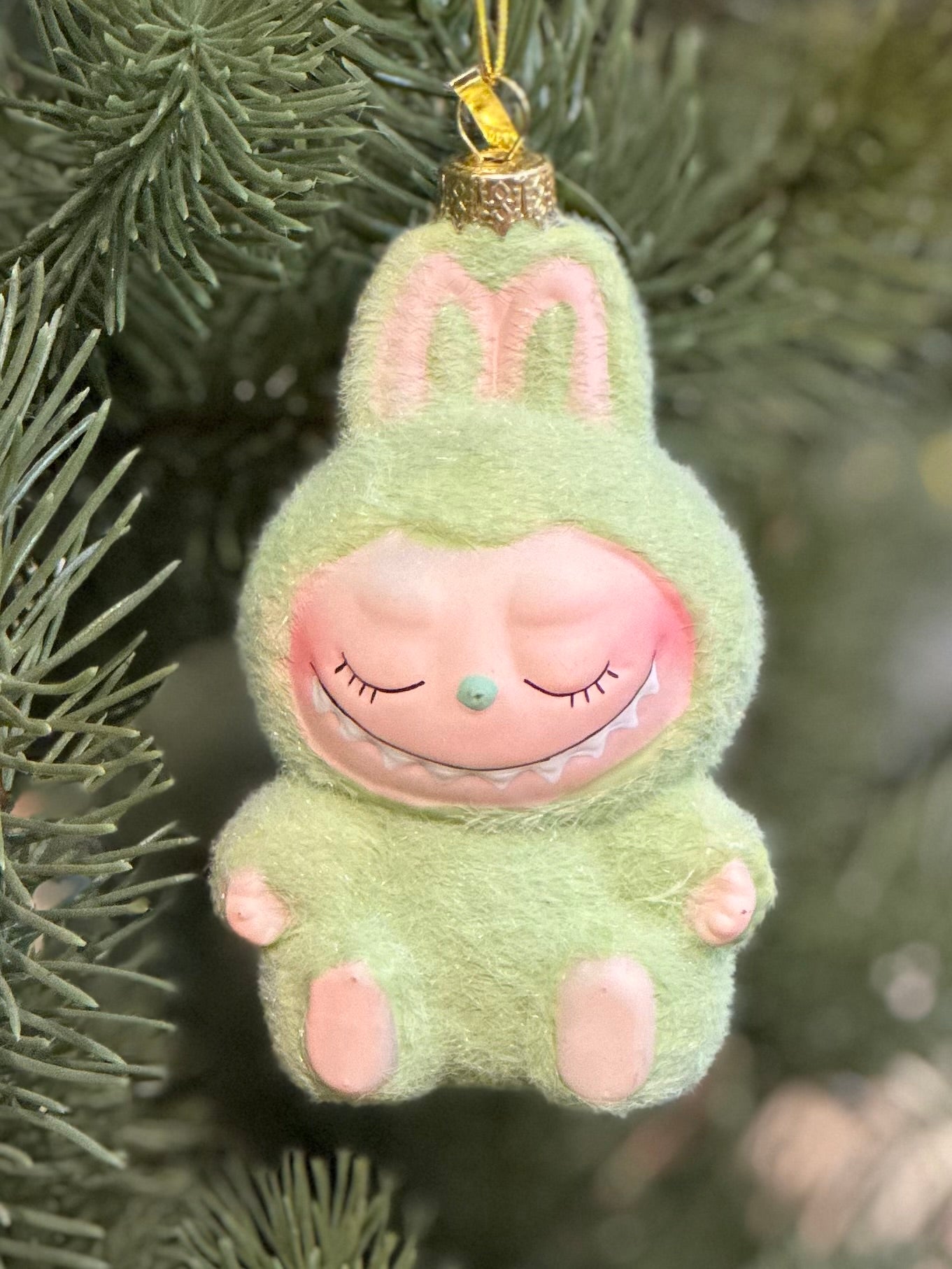 Sleeping Monsters Labubu inspired Glass Cody Foster Ornament
