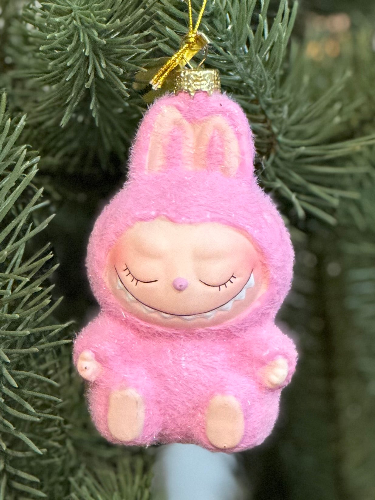 Sleeping Monsters Labubu inspired Glass Cody Foster Ornament