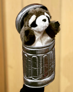 Raccoon in Garbage Can Folkmanis Hand Puppet