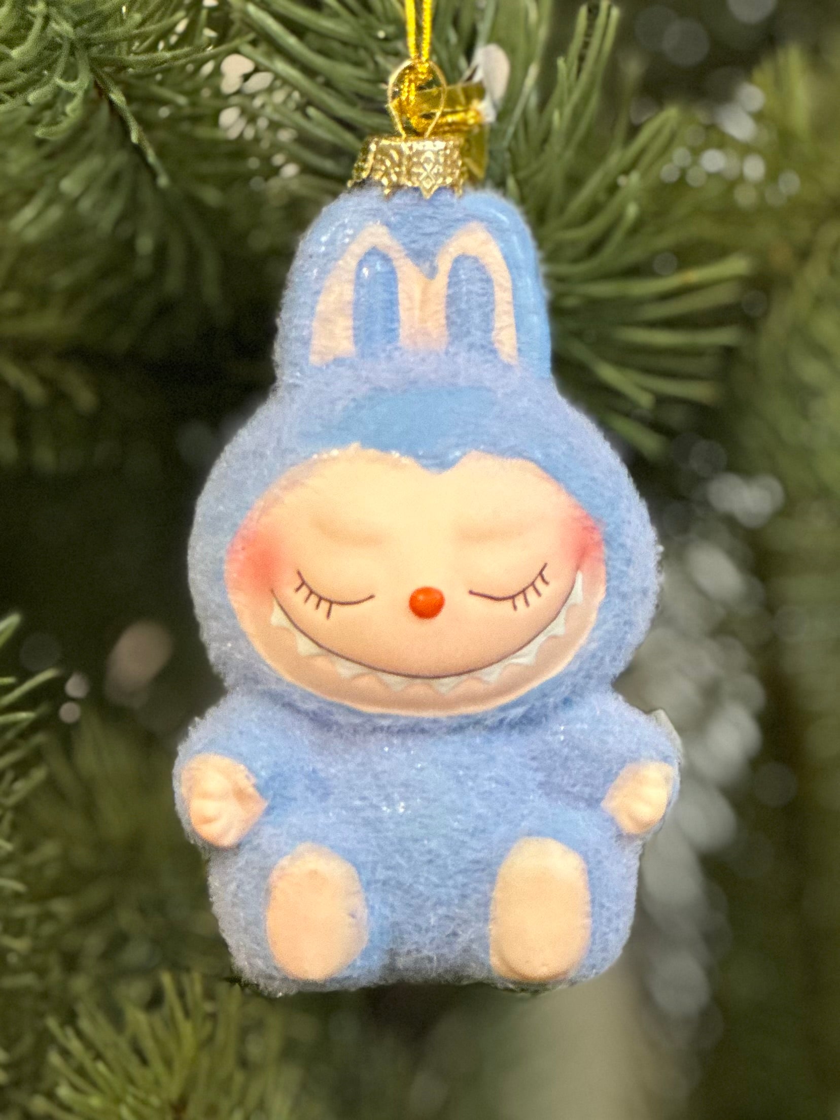 Sleeping Monsters Labubu inspired Glass Cody Foster Ornament