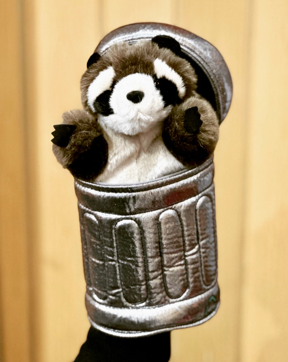 Raccoon in Garbage Can Folkmanis Hand Puppet