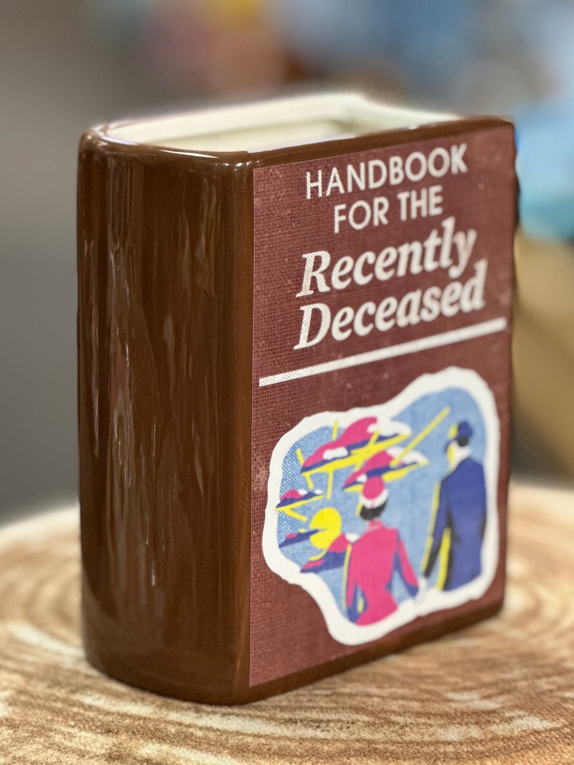 Handbook for the Recently Deceased Book Vase, Pencil Holder, Vase or Planter