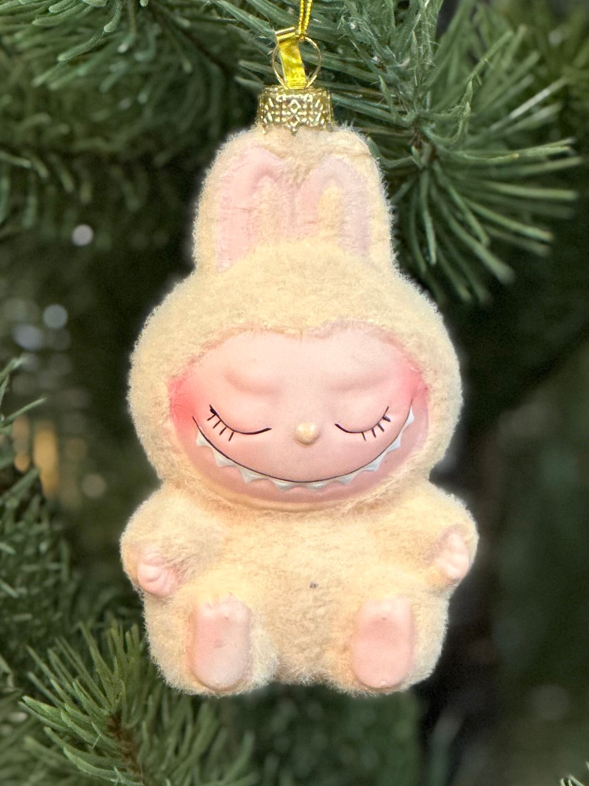 Sleeping Monsters Labubu inspired Glass Cody Foster Ornament