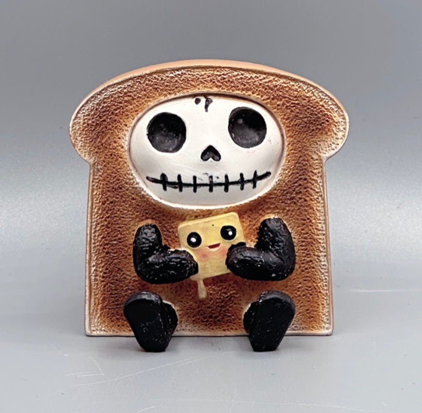 Toasty the toast Signature Skeleton Furrybones Collectible Figurine Glow Fish Studios