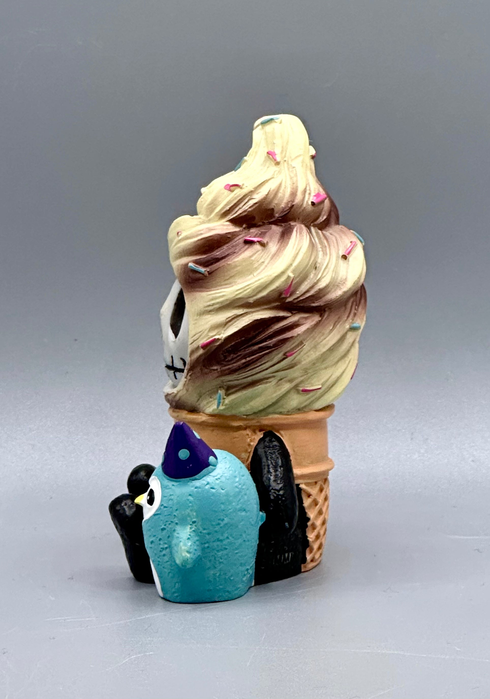 Softo the Ice Cream Cone Signature Skeleton Furrybones Collectible Figurine Glow Fish Studios