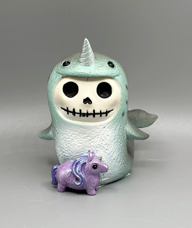 Whally the Narwhal Skeleton Furrybones Collectible Figurine Glow Fish Studios