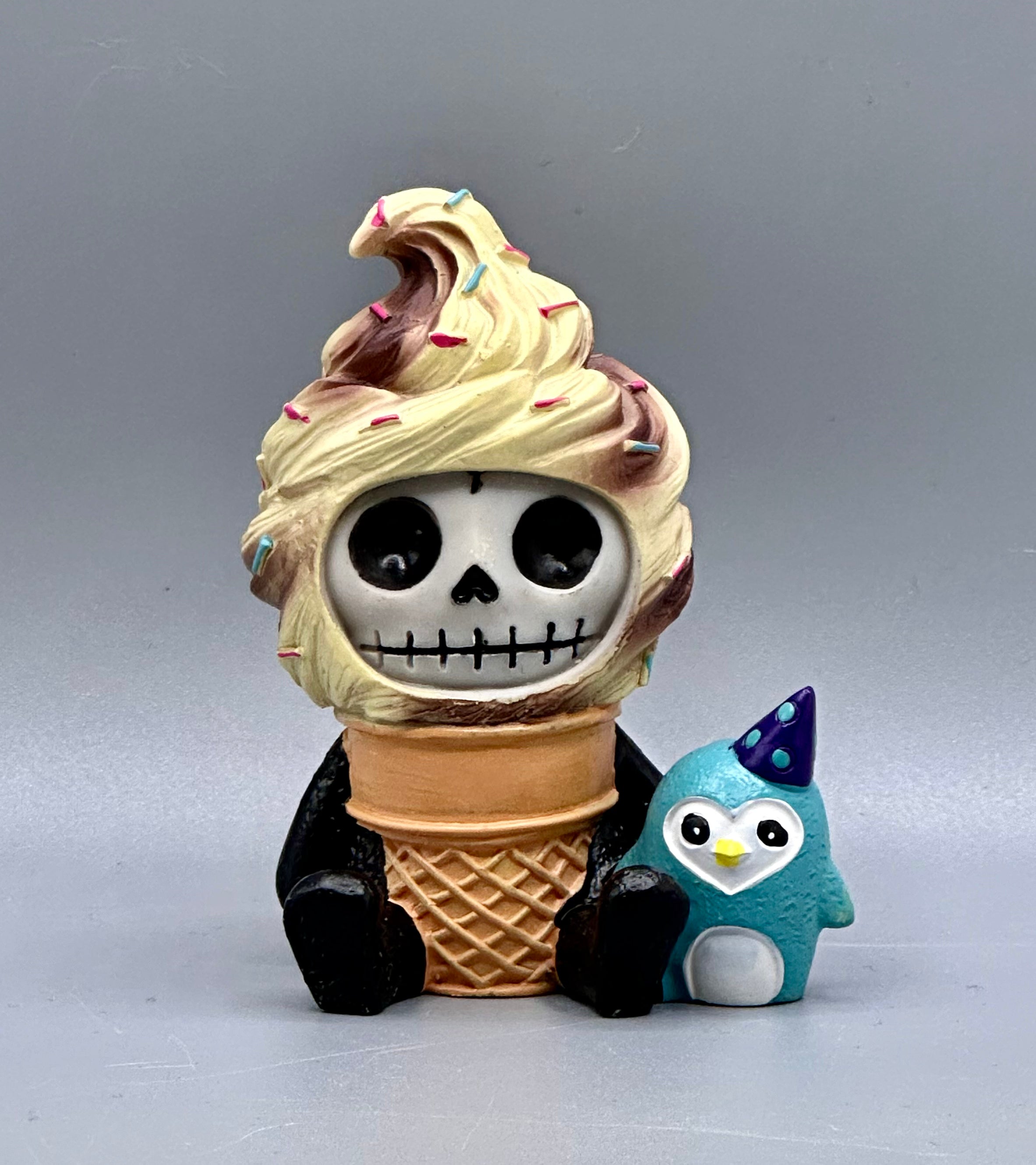 Softo the Ice Cream Cone Signature Skeleton Furrybones Collectible Figurine Glow Fish Studios