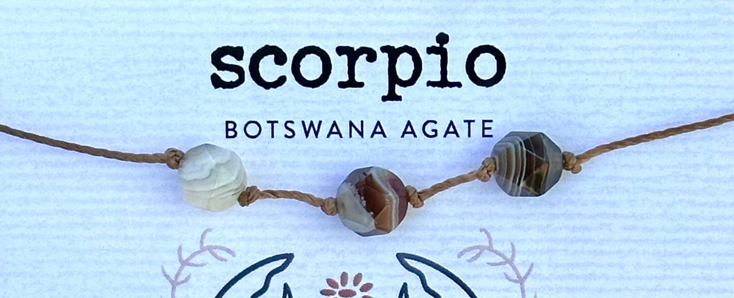 SoulKu Zodiac Collection Scorpio Botswama Agate Necklace