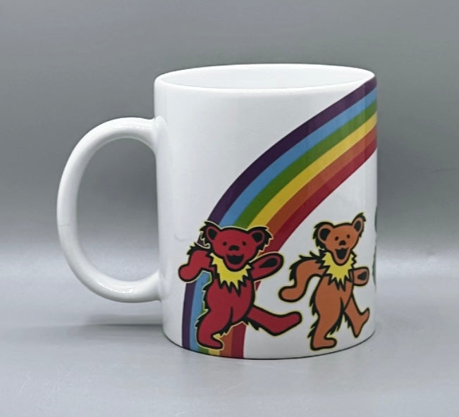 Rainbow Grateful Dead Dancing Bears Ceramic Mug