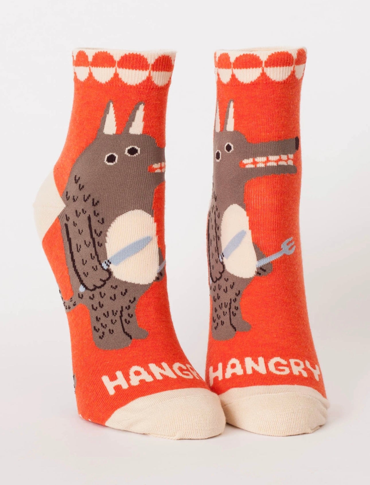 Hangry Women's Ankle Novelty Blue Q Socks