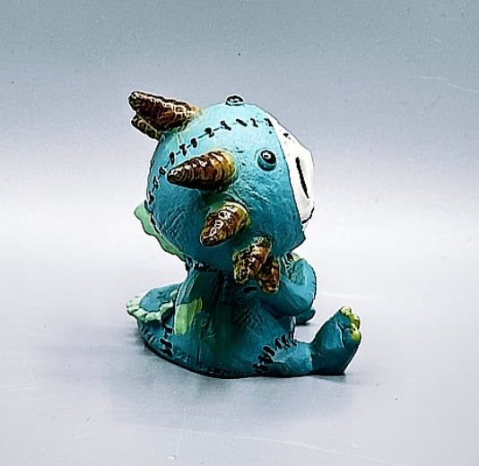 Scorchie the blue dragon Signature Skeleton Furrybones Collectible Figurine Glow Fish Studios