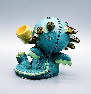 Scorchie the blue dragon Signature Skeleton Furrybones Collectible Figurine Glow Fish Studios
