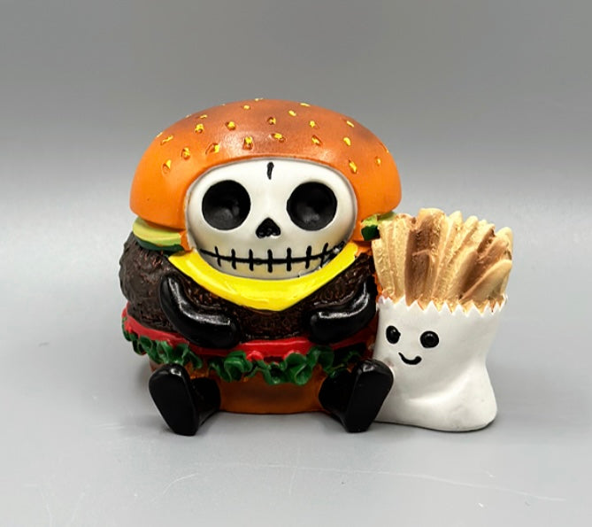 Burger the Hamburger Signature Skeleton Furrybones Collectible Figurine Glow Fish Studios