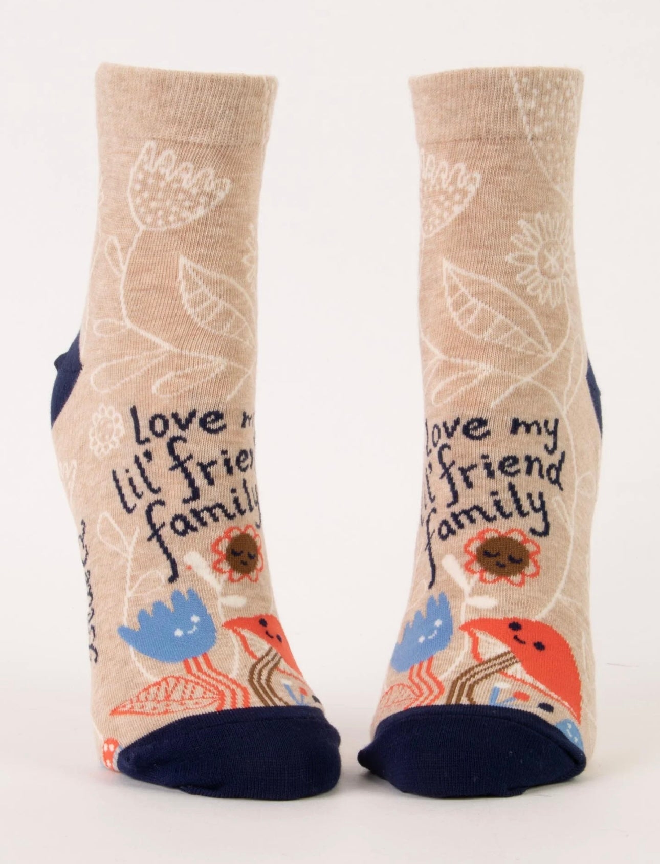 Love My Lil' Friend Family Women's Ankle Novelty Blue Q Socks