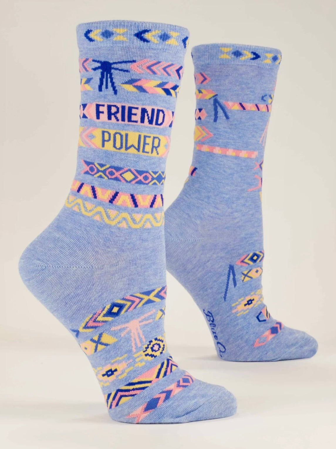 Friend Power Women's Crew Novelty Blue Q Socks