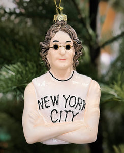 John Lennon Glass Holiday Cody Foster Ornament