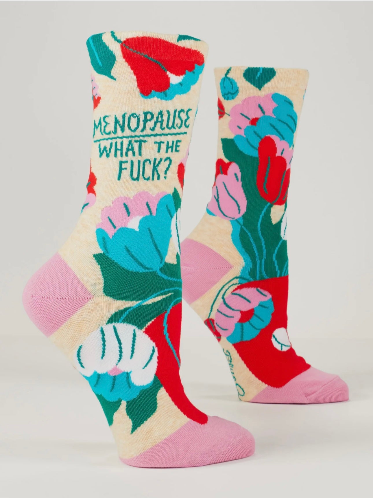 Menopause What the Fuck?  Women's Crew Novelty Blue Q Socks