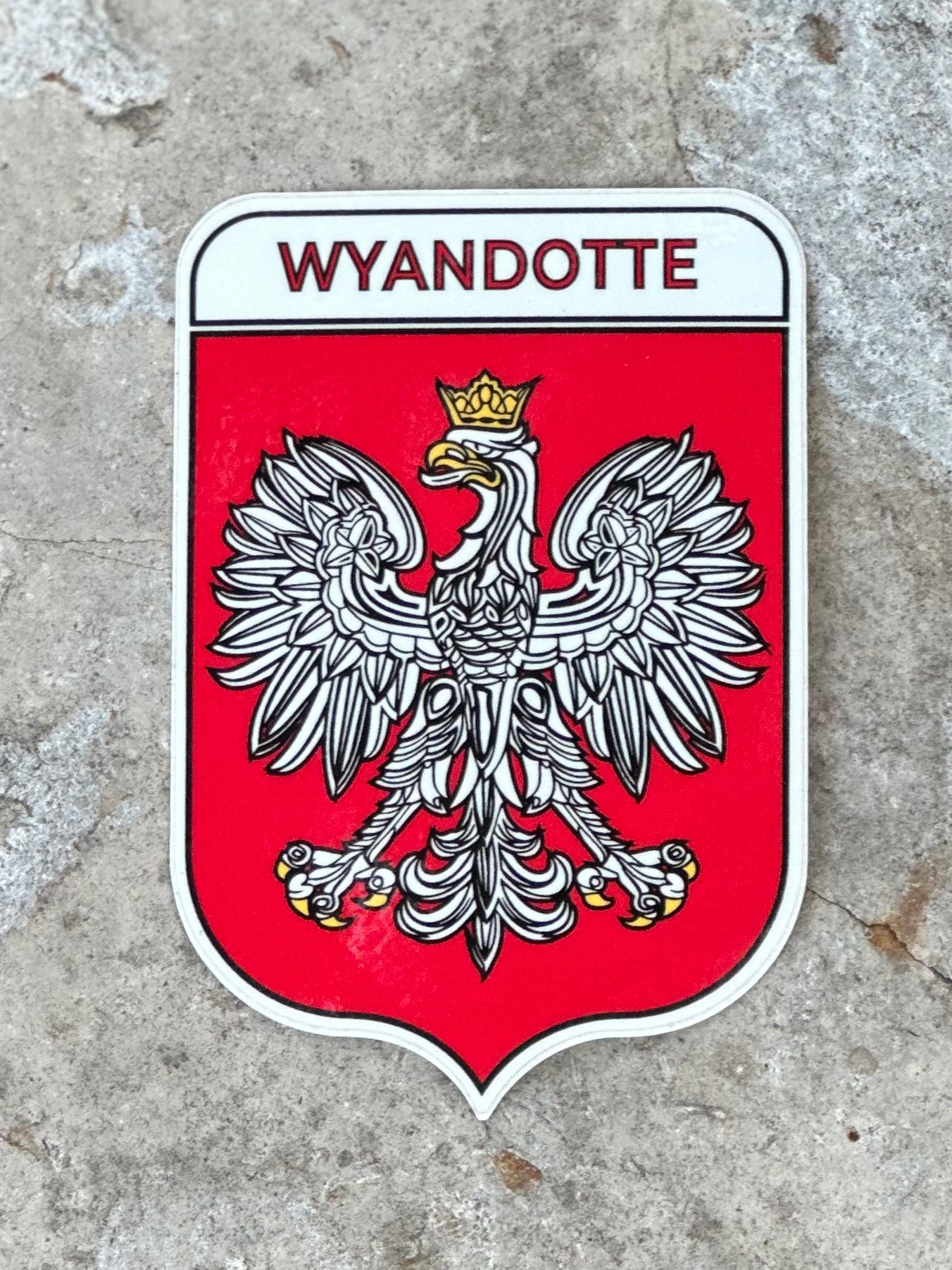 Wyandotte Red Polish Eagle Badge Vinyl sticker