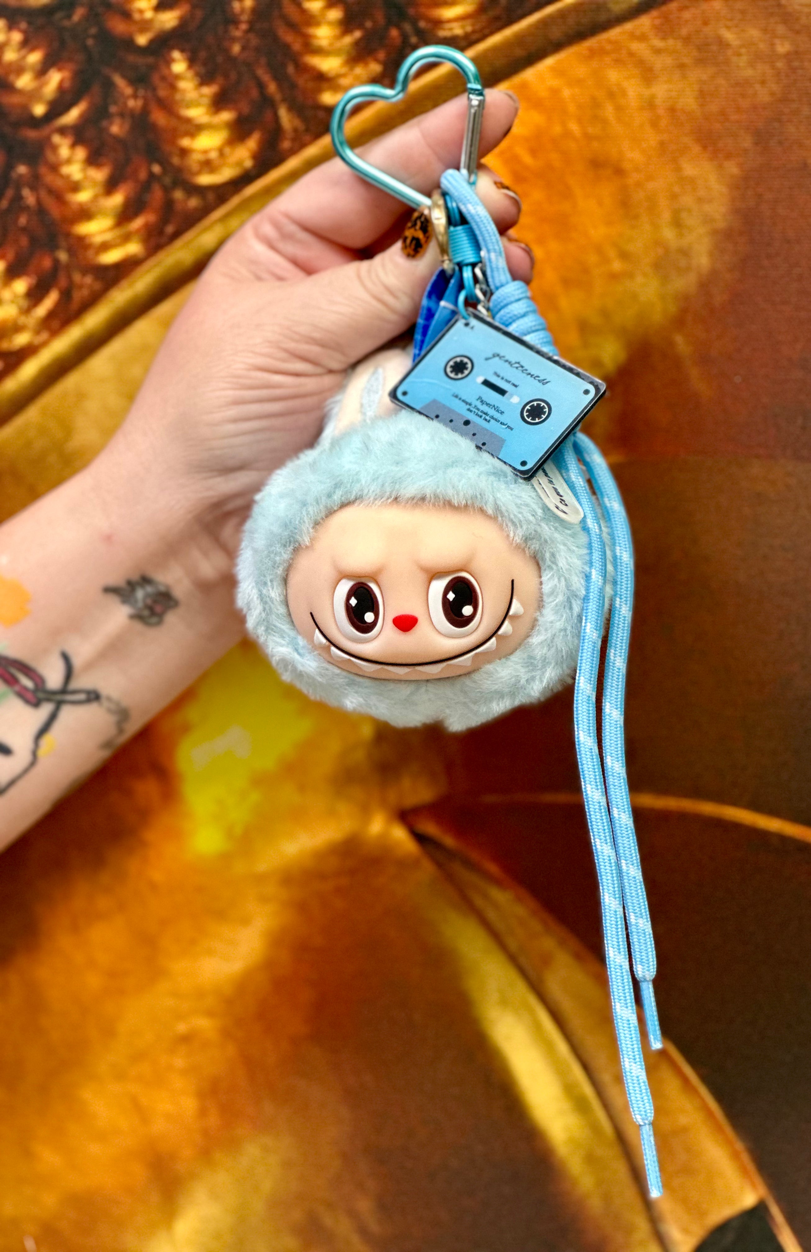 Light Blue Labubu Style Keychain Bag & Car Key Accessory