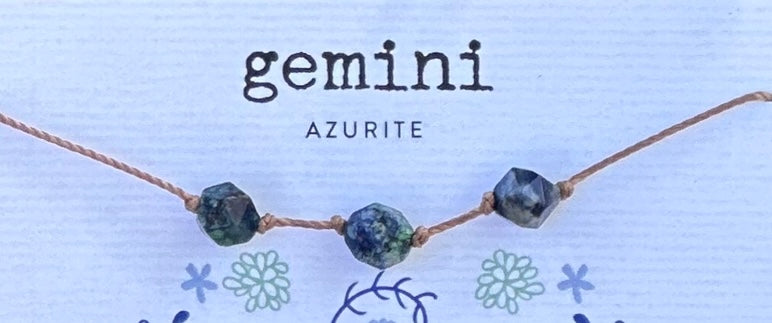 SoulKu Zodiac Collection Gemini Azurite Necklace