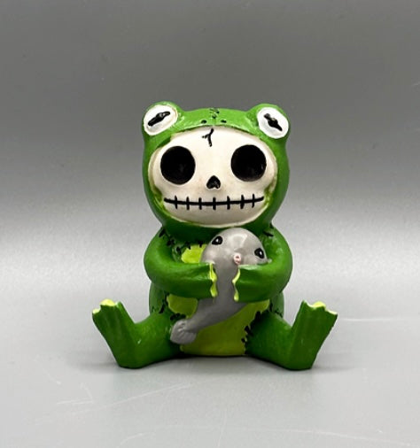 Froggie the Frog Signature Skeleton Furrybones Collectible Figurine Glow Fish Studios