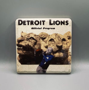 Vintage Detroit Lions coaster Detroit Coaster Co Glow Fish Studios