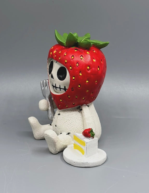 Ichigo the Strawberry Skeleton Furrybones Collectible Figurine Glow Fish Studios