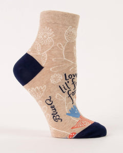 Love My Lil' Friend Family Women's Ankle Novelty Blue Q Socks