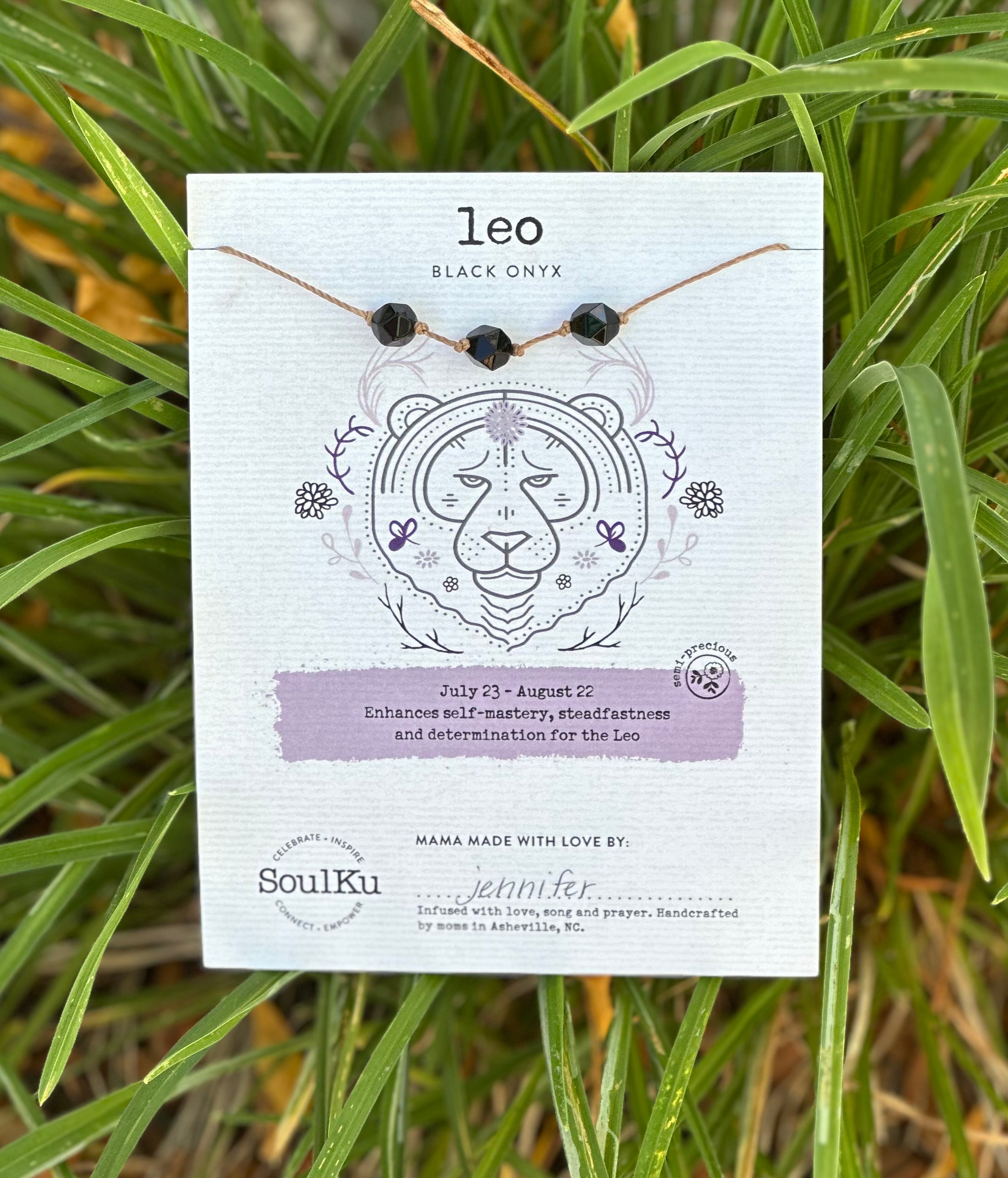 SoulKu Zodiac Collection Leo Black Onyx Necklace