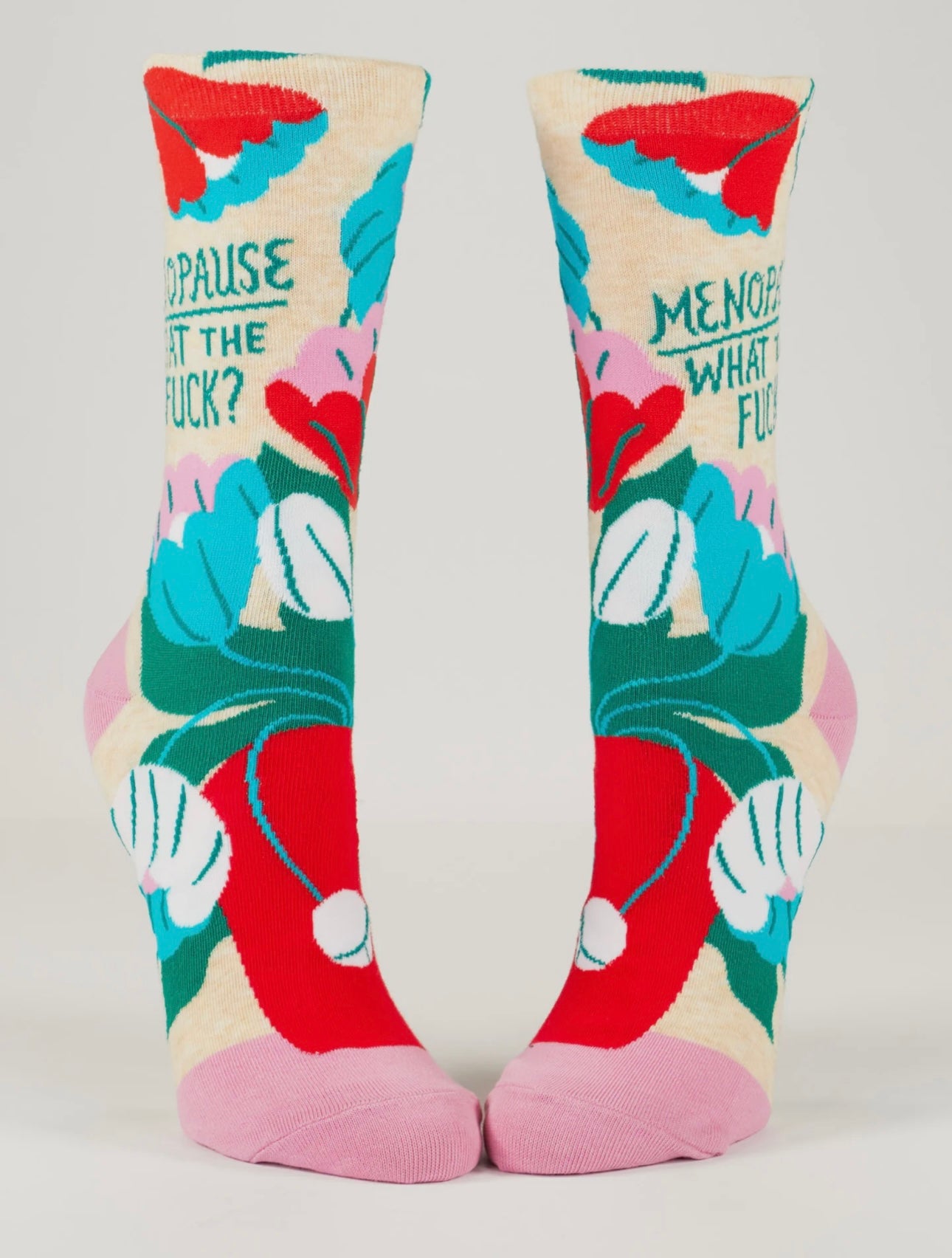 Menopause What the Fuck?  Women's Crew Novelty Blue Q Socks