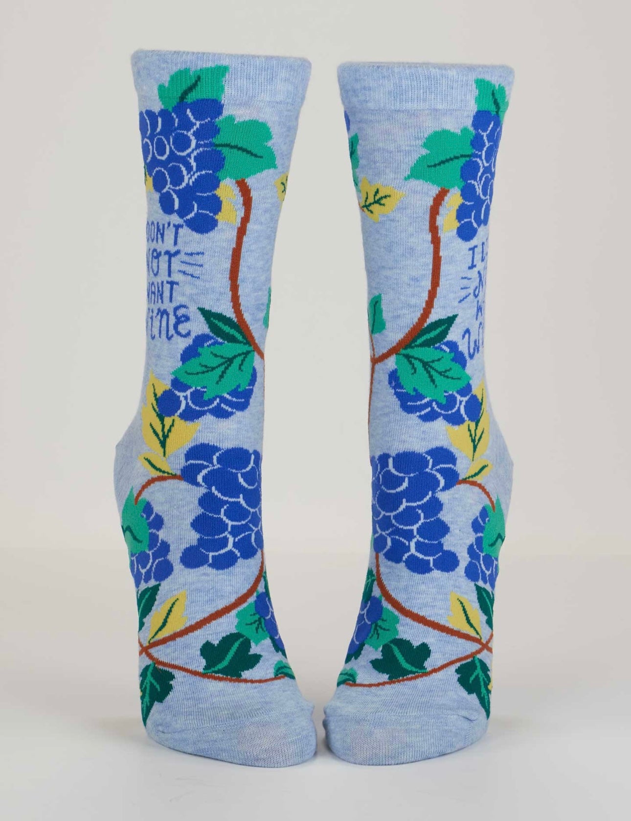 I Don't Not Want Wine Women's Novelty Crew Blue Q Socks