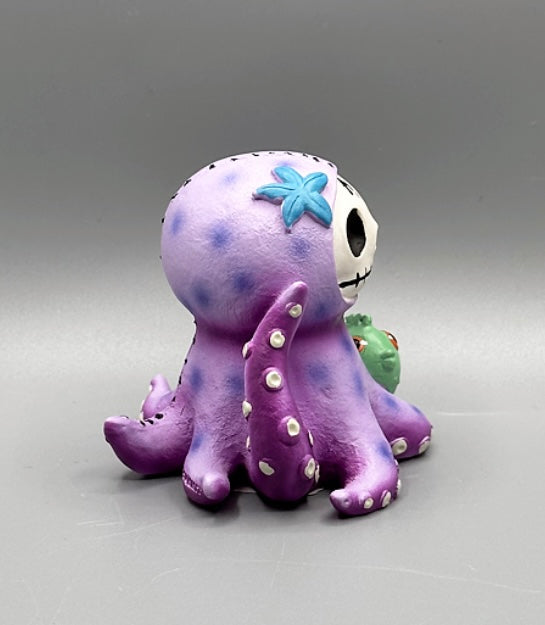 Purple Octopee Octopus Signature Skeleton Furrybones Collectible Figurine Glow Fish Studios
