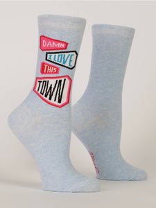 Damn I Love This Town Women's Crew Novelty Socks