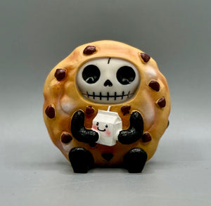 Choco Chip the Chocolate Chip Cookie Signature Skeleton Furrybones Collectible Figurine Glow Fish Studios