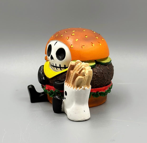 Burger the Hamburger Signature Skeleton Furrybones Collectible Figurine Glow Fish Studios