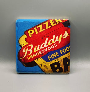 Buddy's Pizza Coaster Detroit Coaster Co Glow Fish Studios