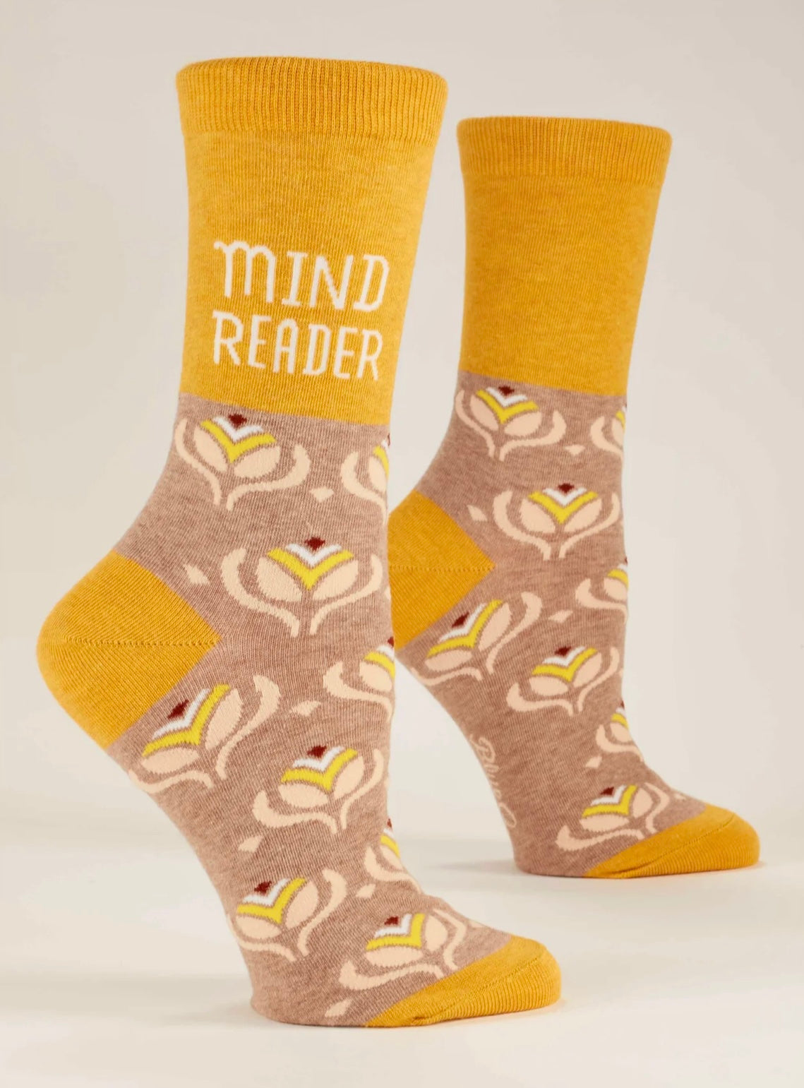 Mind Reader Women's Crew Novelty Blue Q Socks