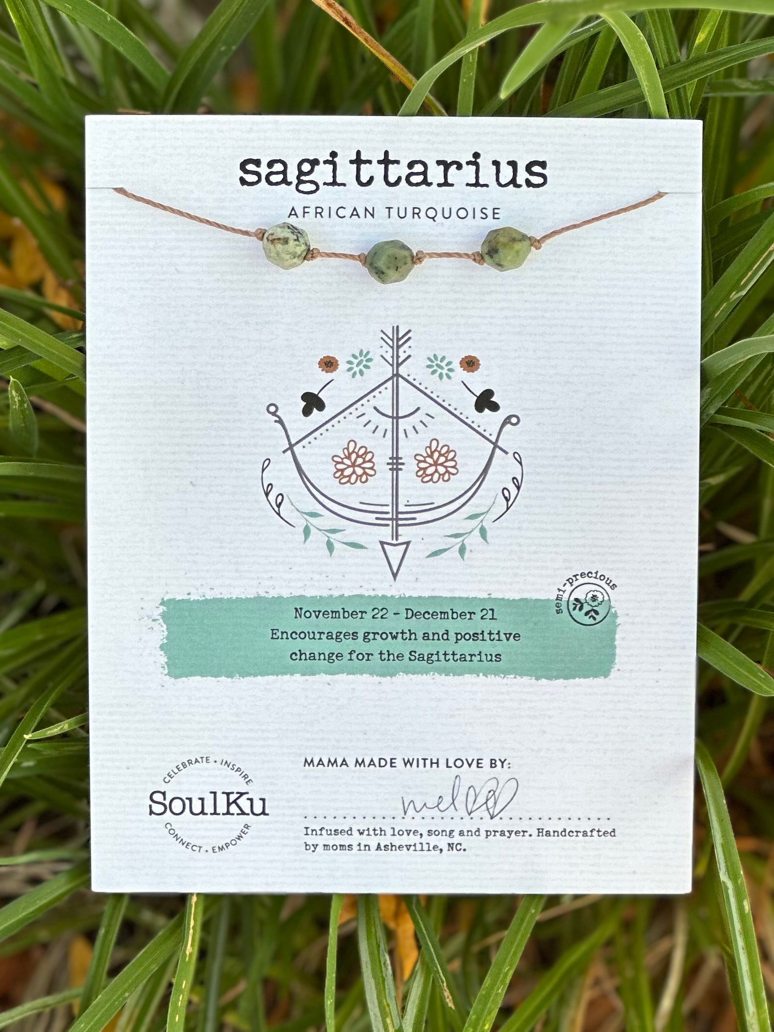 SoulKu Zodiac Collection Sagittarius African Turquoise Necklace