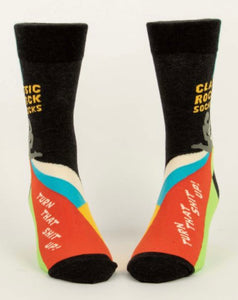 Classic Rock Socks Men's Crew Novelty Blue Q Socks