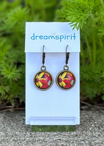 Dream Spirit Red & Yellow Flowers Earrings