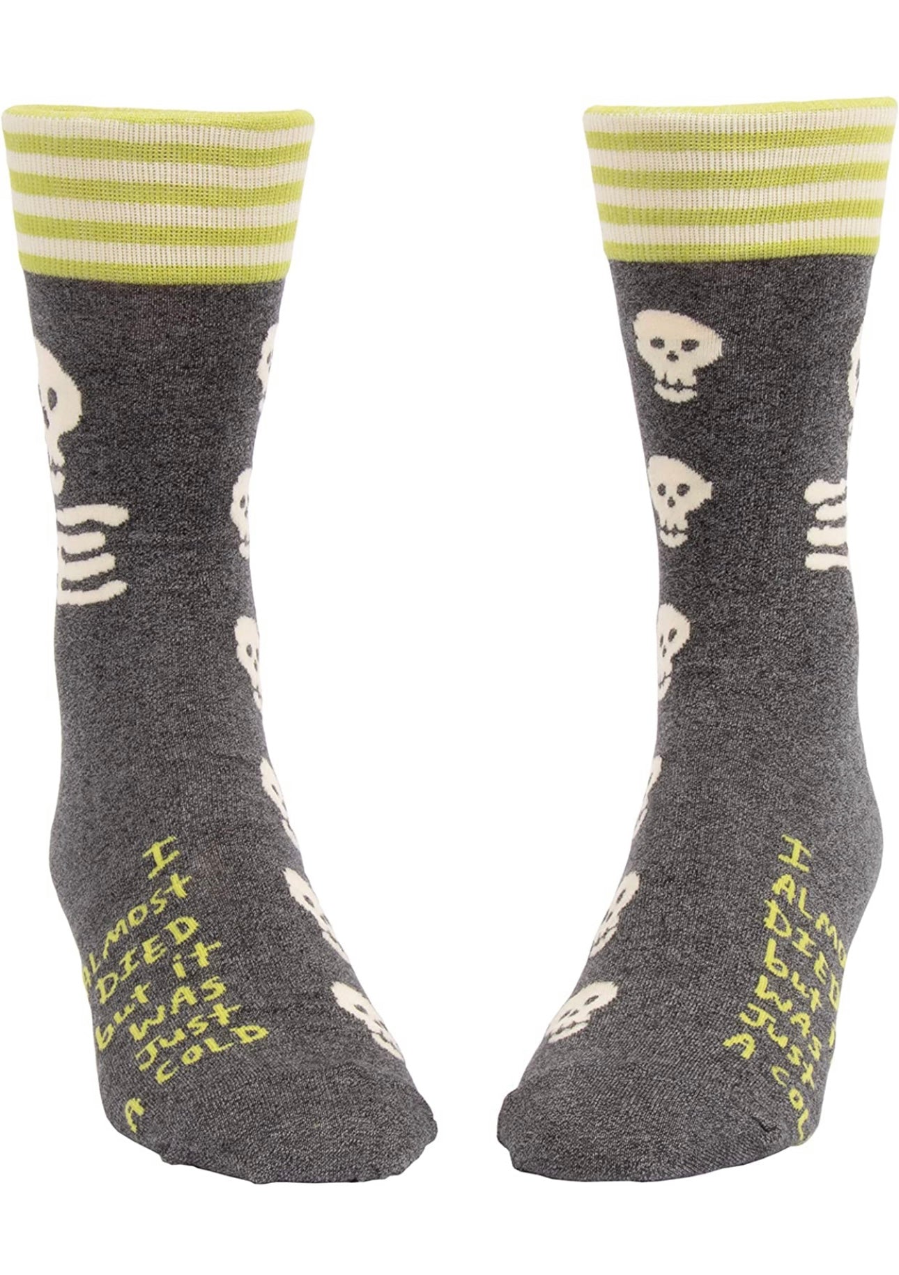 I Almost Died but it was Just a Cold Men's Crew Novelty Socks