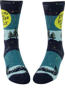 Dragons and Wizards and Shit Men's Crew Novelty Socks