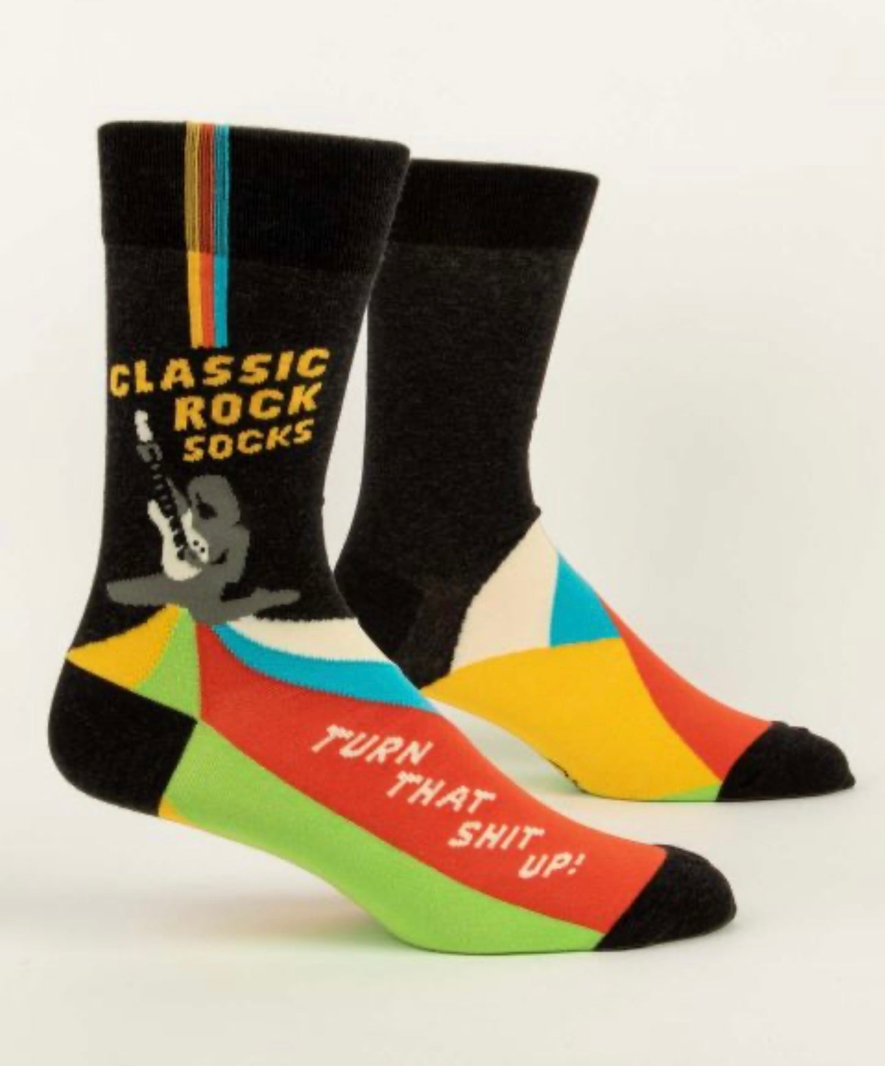 Classic Rock Socks Men's Crew Novelty Blue Q Socks