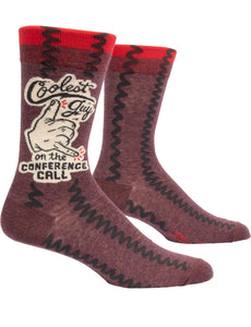Coolest Guy on the Conference Call Men's Crew Novelty Socks