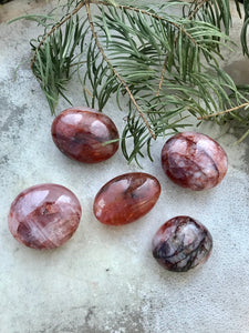 Hematoid Red Quartz Palm Stone