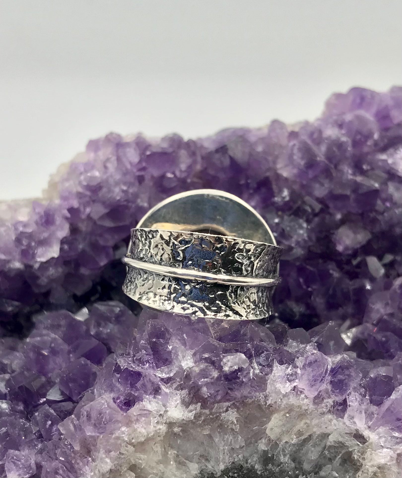 Dendrite Gemstone Sterling Silver Ring size 5